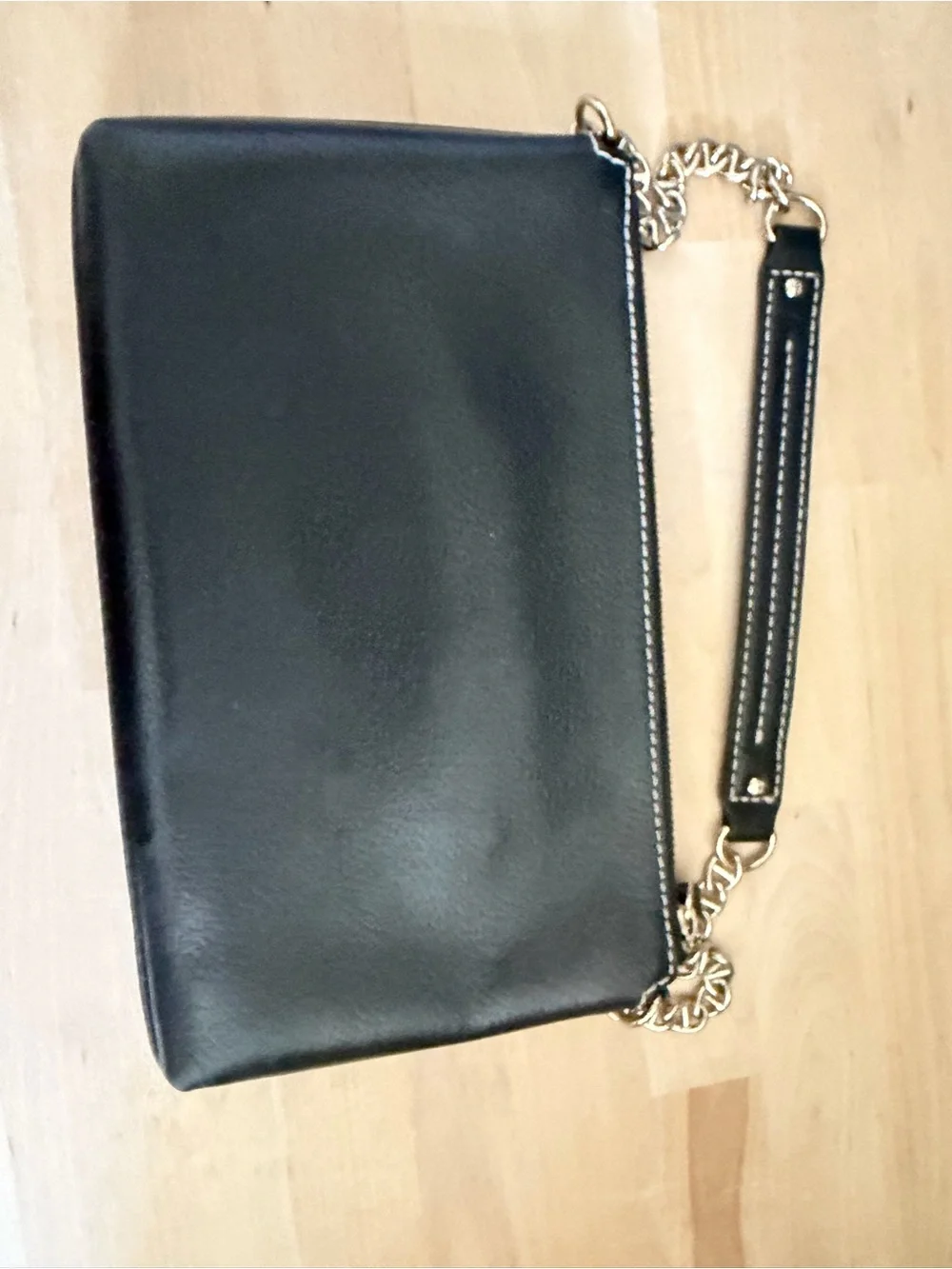 kate spade Black Leather Chain-Handle Wristlet